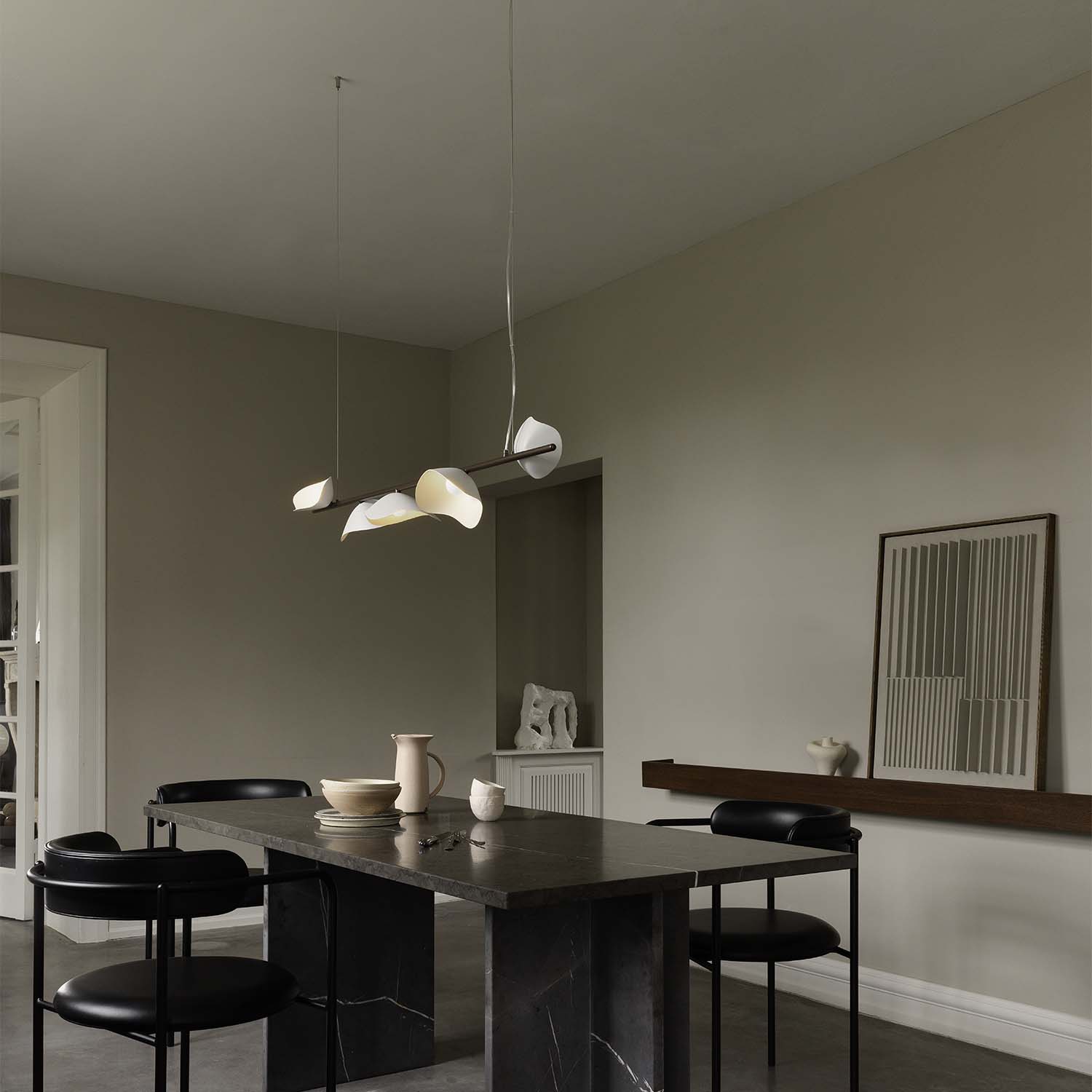 FLORII 5 - Lámpara colgante rama y pétalos diseño