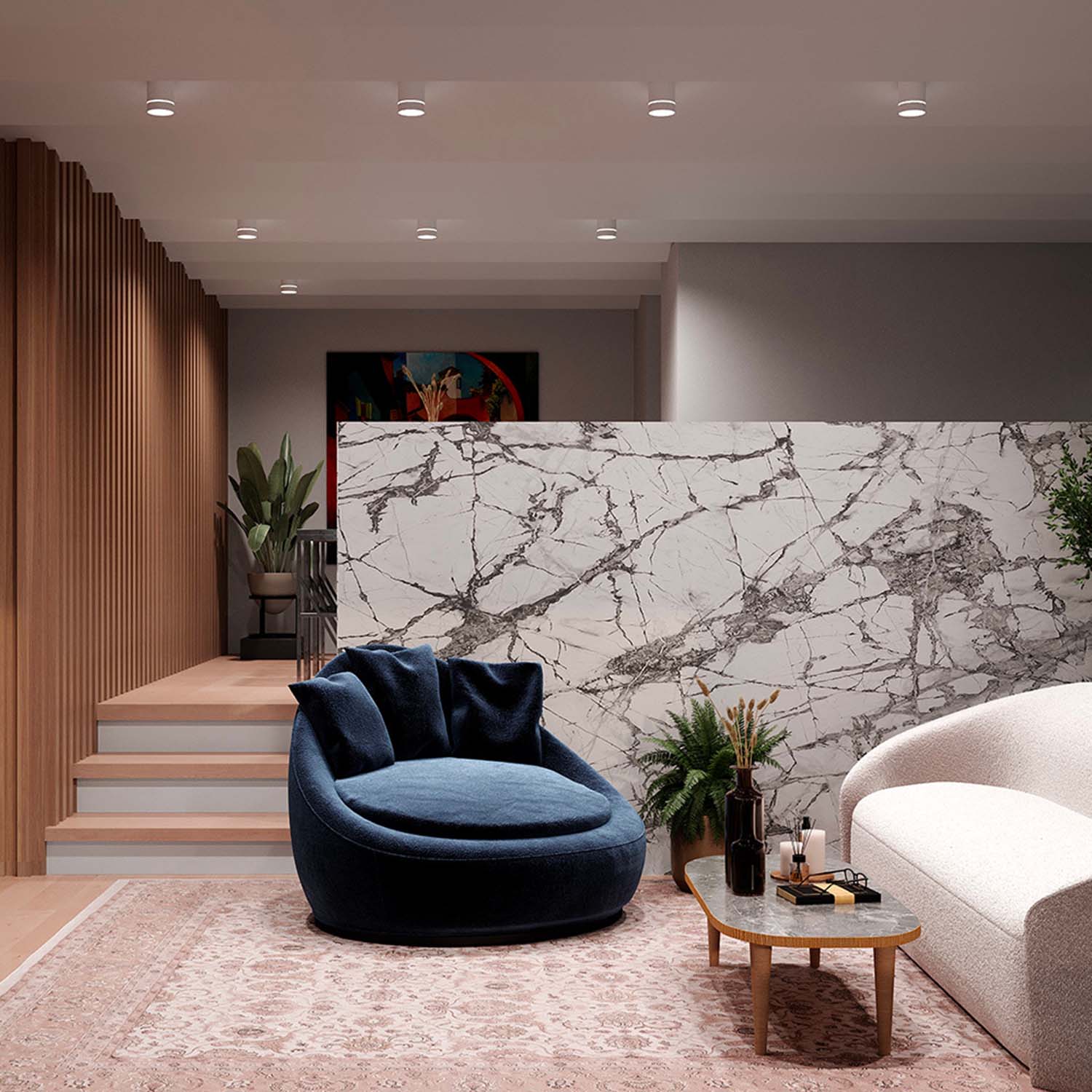 ORLO - Spot a rilievo nero o bianco design 80mm