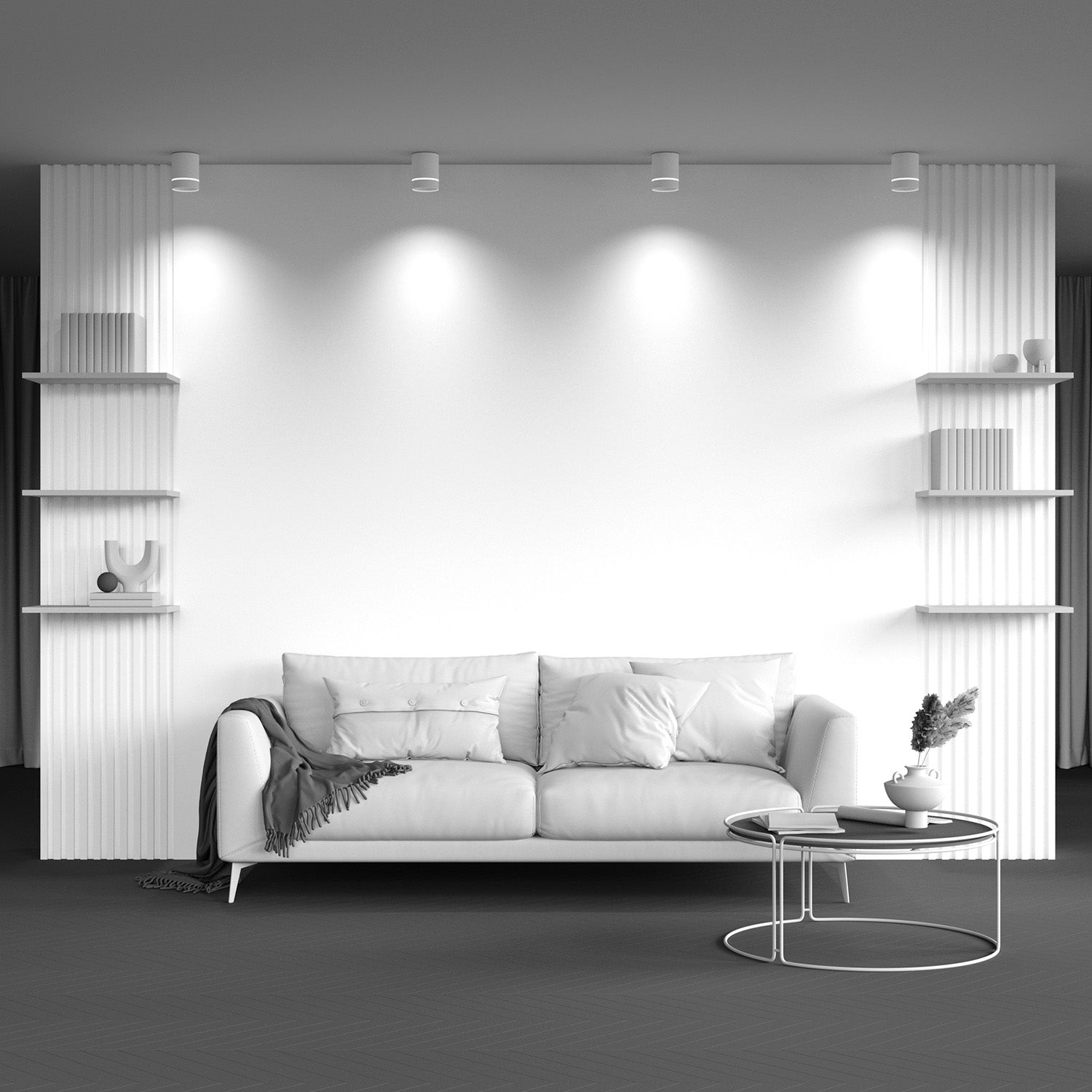 ORLO - Spot en saillie noir ou blanc design 80mm