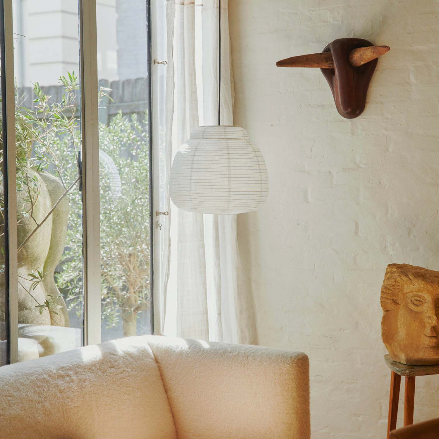 PAPIER - Suspension en papier blanc pour chambre zen