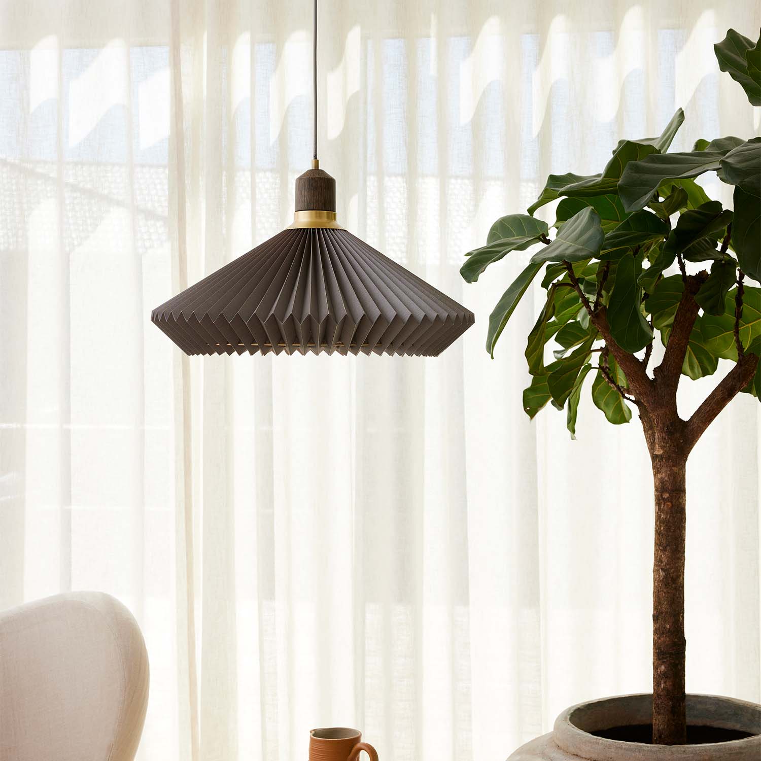 PARIS - Винтажная подвеска с плиссировкой, конический дизайн