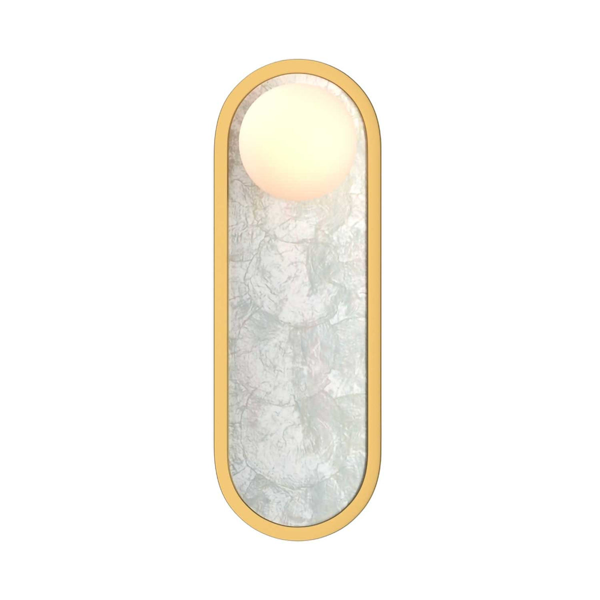 Perlamour - Applique murale LED en nacre, verre et aluminium, style bord de mer