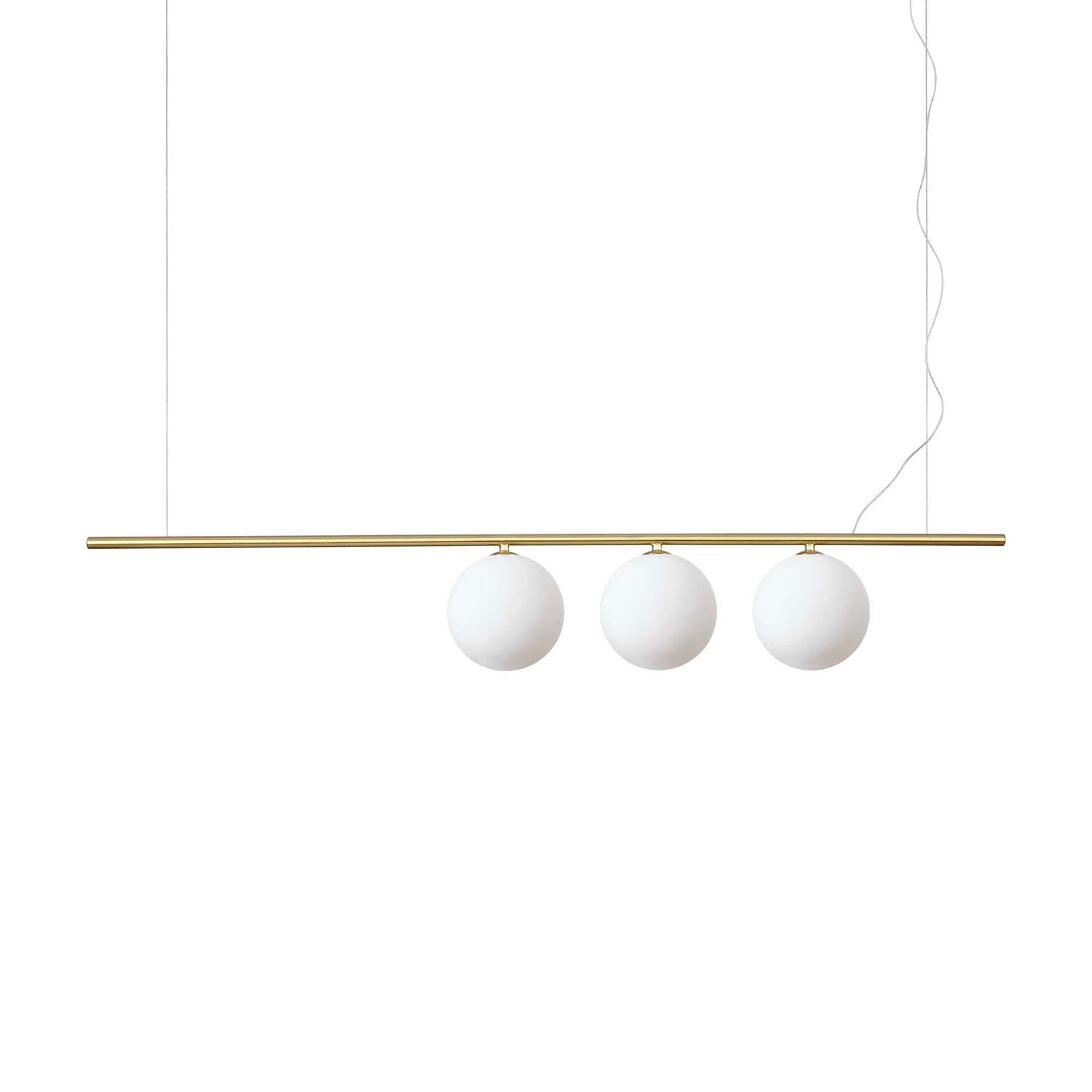 PERLINE - Suspension linéaire design avec boules en verre