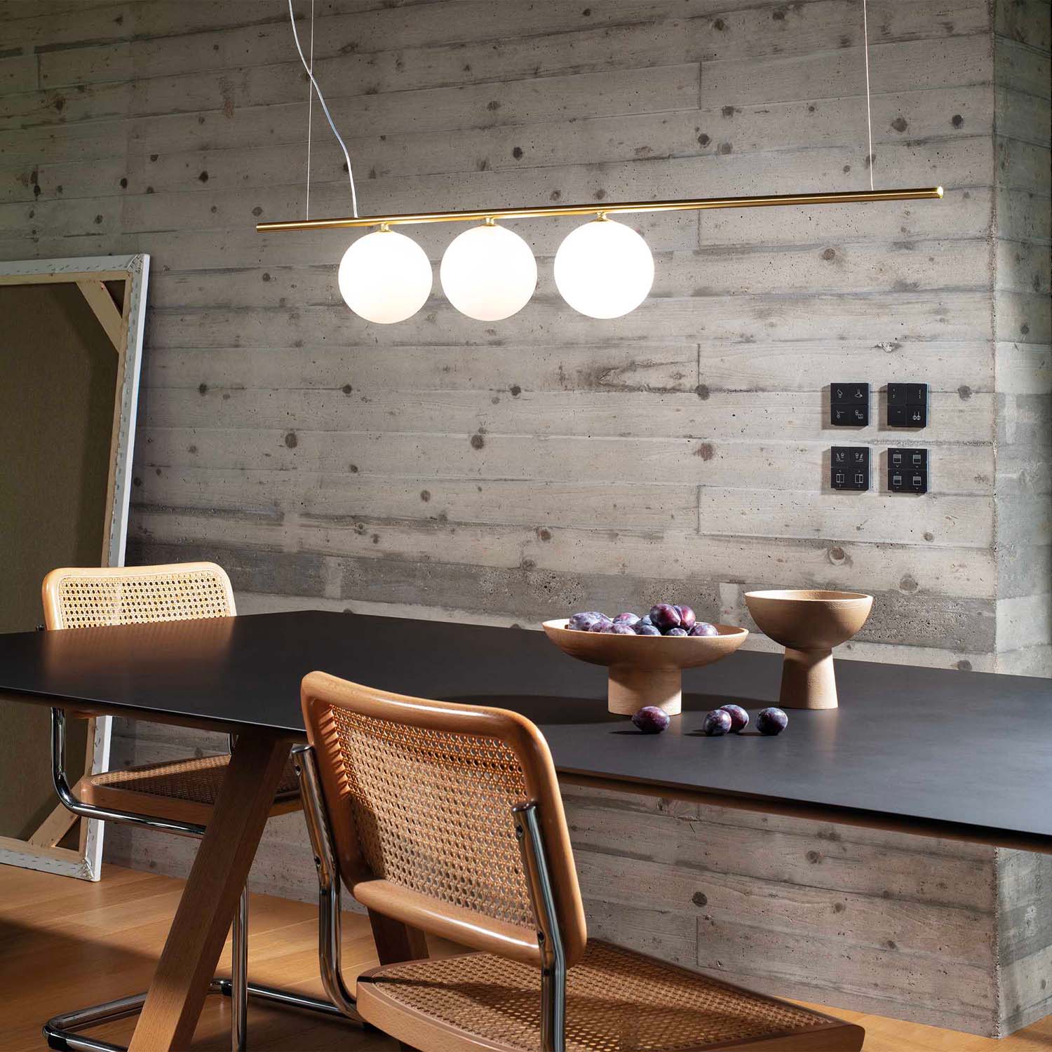 PERLINE - Design lineare Pendelleuchte mit Glaskugeln