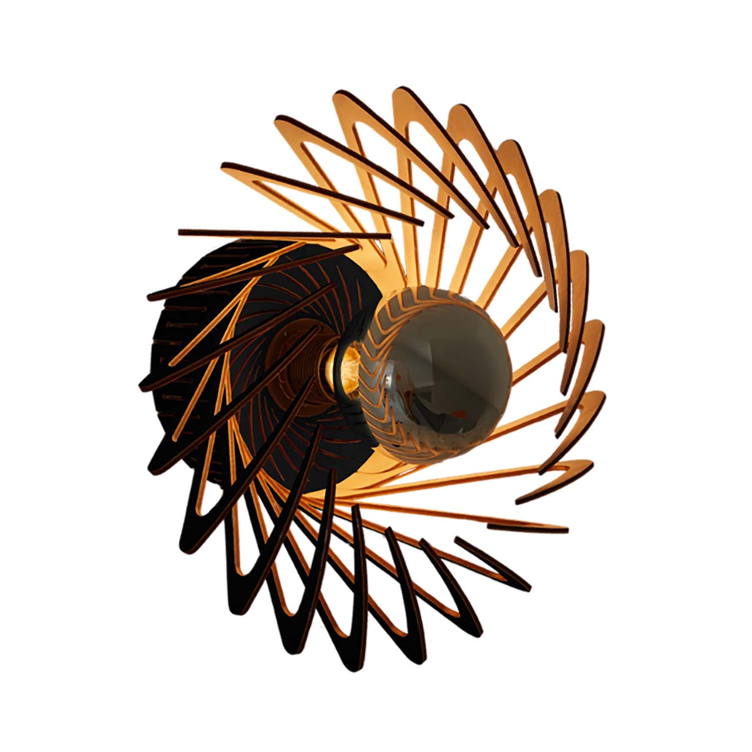 Pianumayo - Spiral wall sconce in natural wood