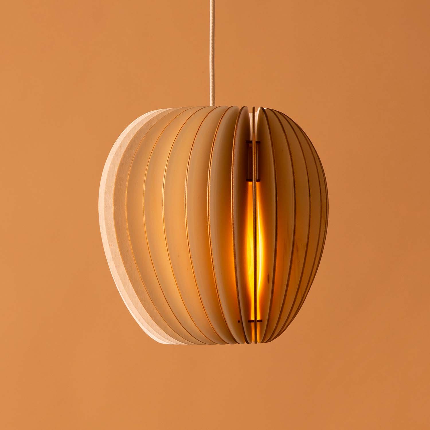 SERIE A PIRUM - Sospensione in lamelle di legno di pioppo design