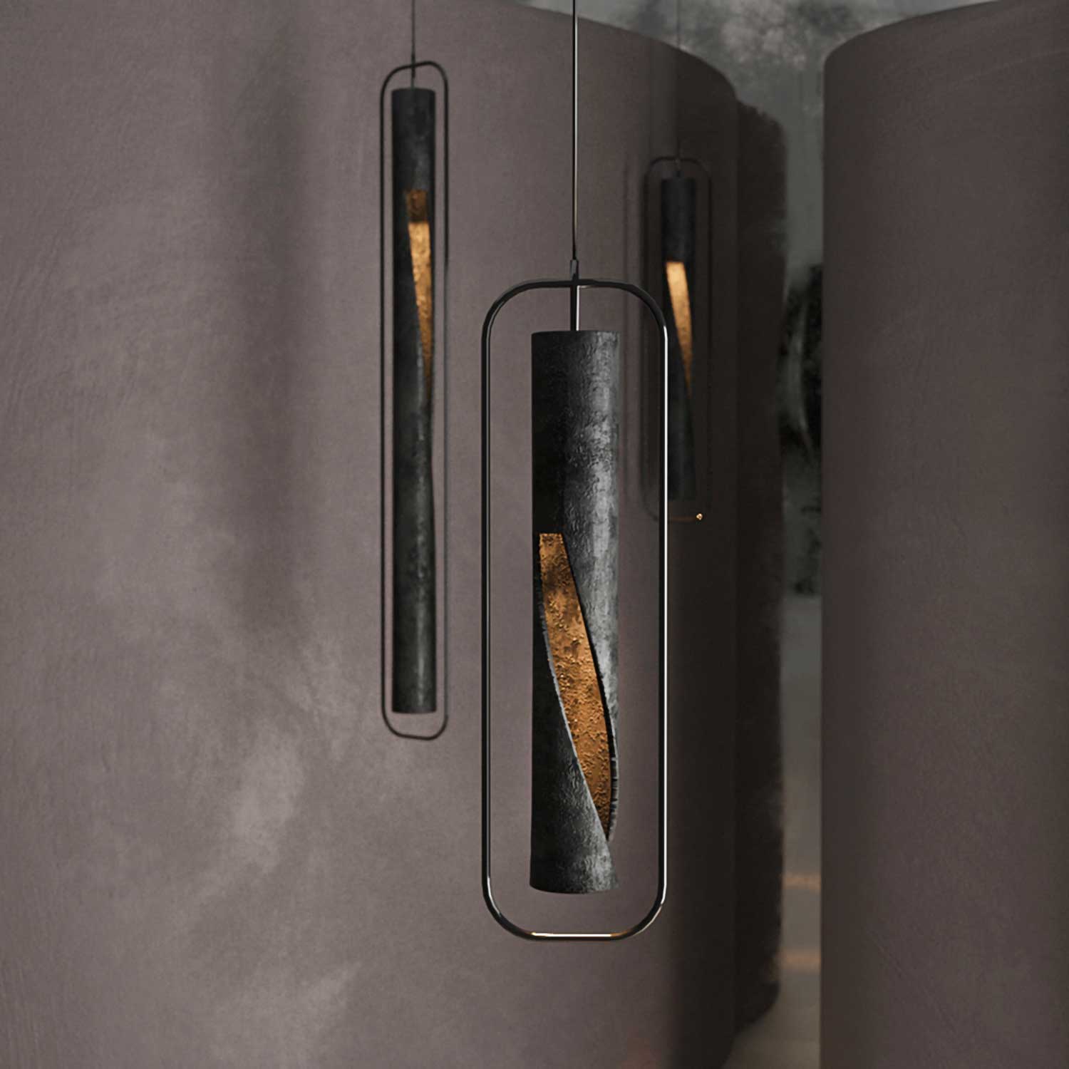 PIVOT - Lámpara colgante industrial de metal diseño