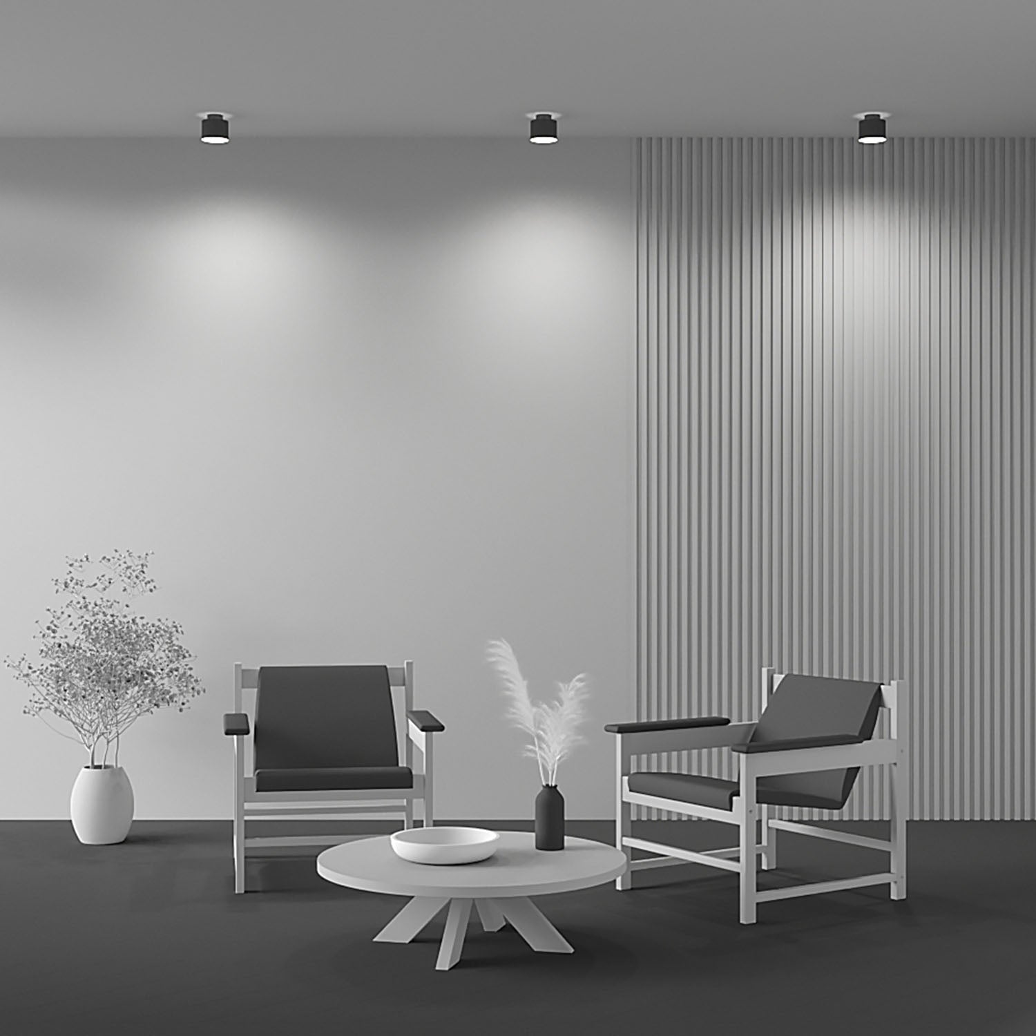 PLANET - Runder Wandspot in Schwarz oder Weiß, Design