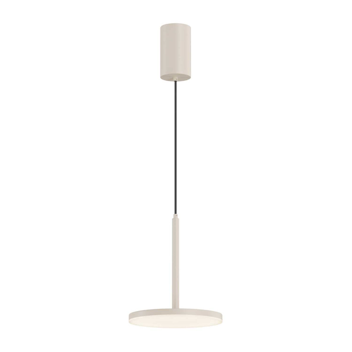 Plato - Steel pendant light with luminous disc, contemporary style