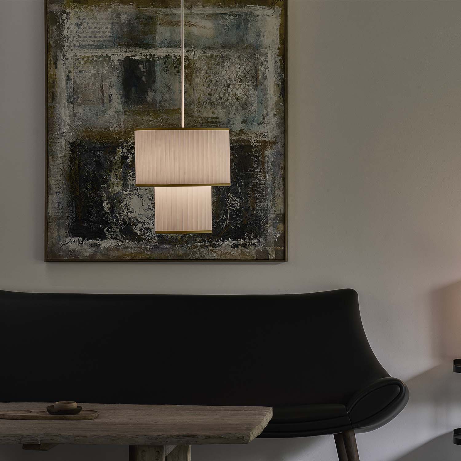 PLIVELLO 110 - Vintage pendant light in hand-made pleated paper