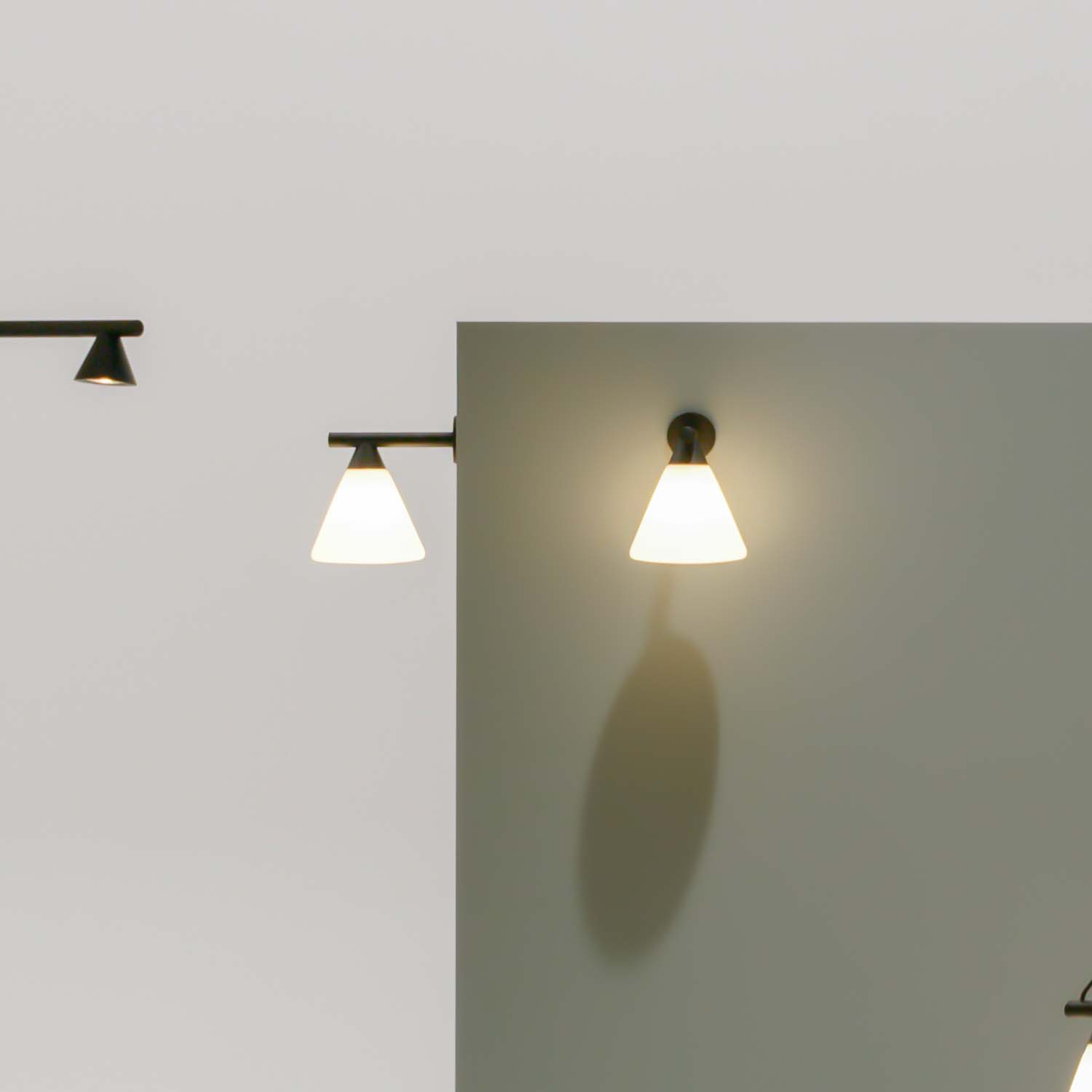 PROBE - Wall sconce cone in opaque white glass