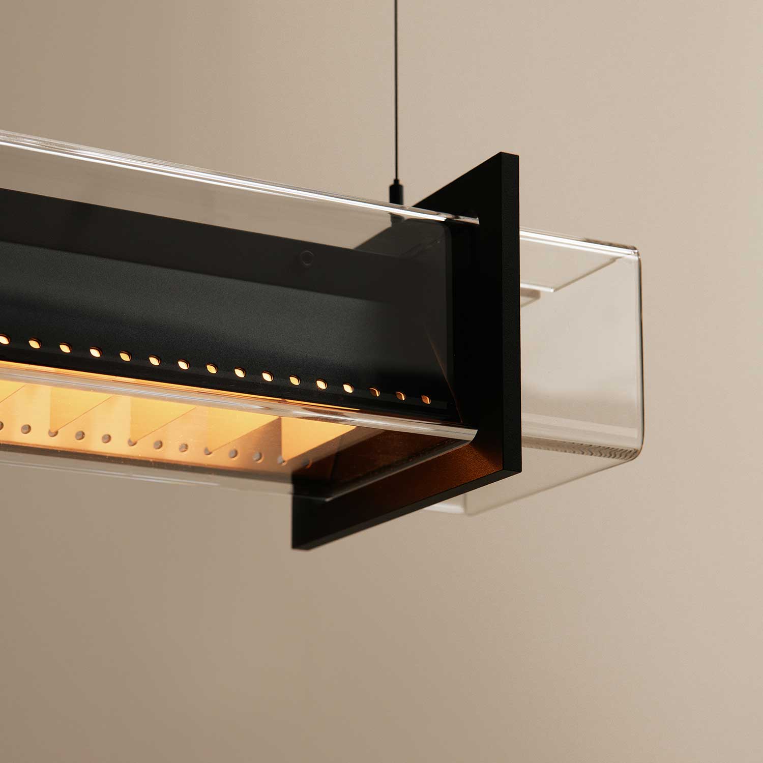 QUADRATUBE P2 - Industrial square design LED tube chandelier