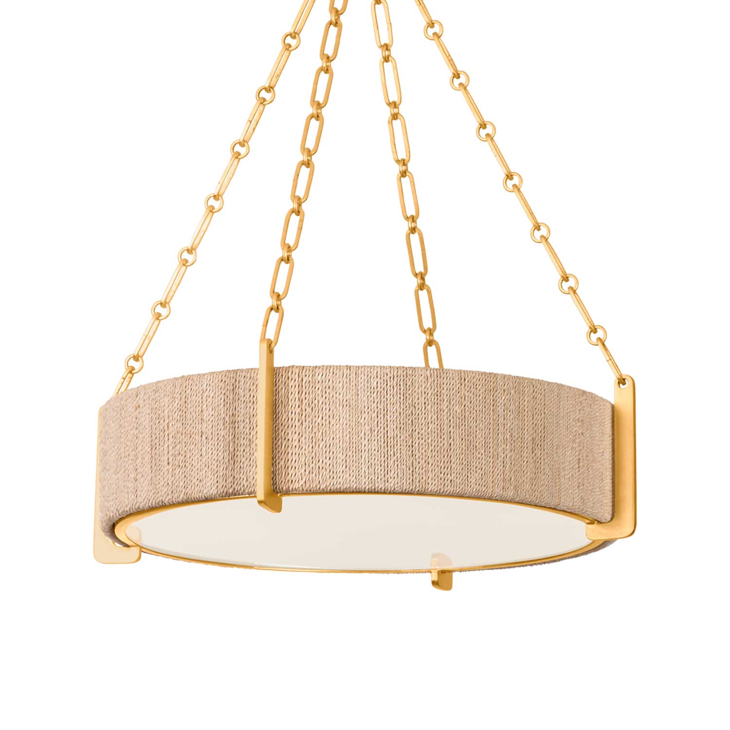 Quebec - Lustre rond en bois tissé pour salle à manger campagne chic