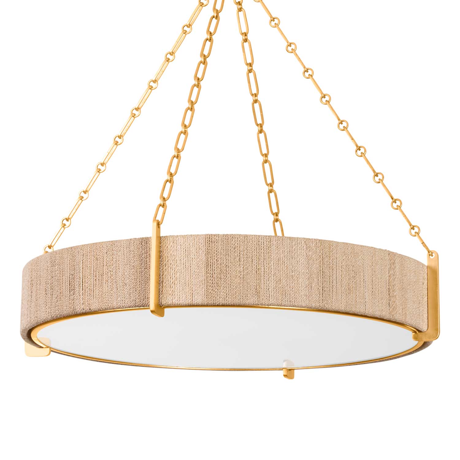 Quebec - Lustre rond en bois tissé pour salle à manger campagne chic