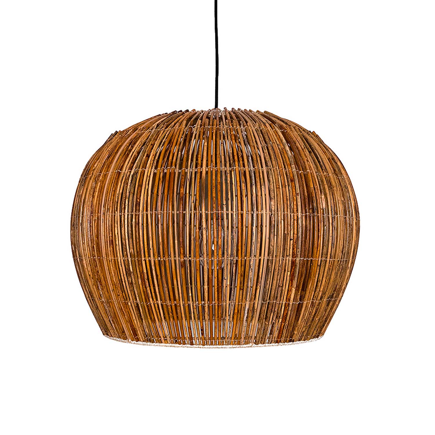 RATTAN BELL - Подвесной светильник в форме колокола из коричневого ротанга ручной работы