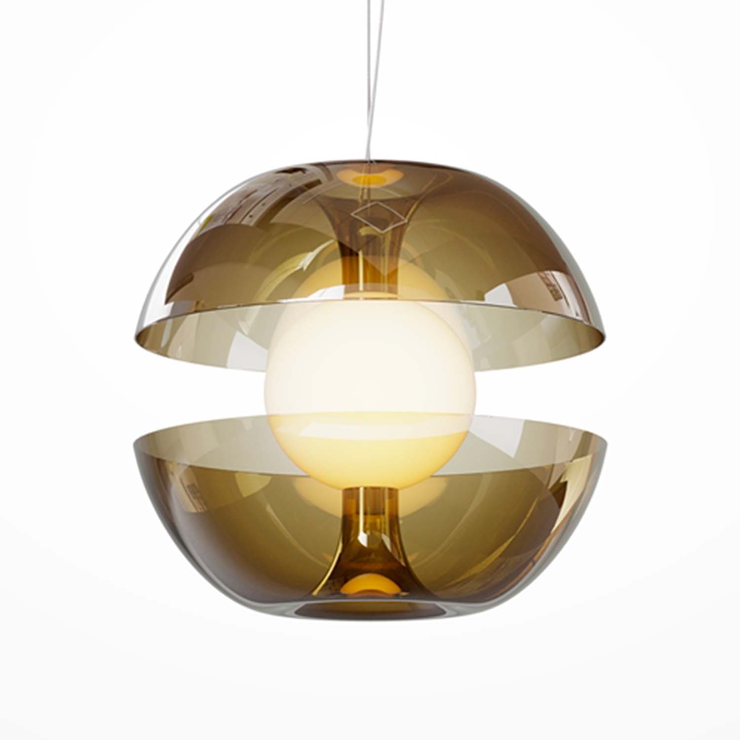 REBEL - Designer pendant lamp in the shape of an apple, smoked glass Integrated LED