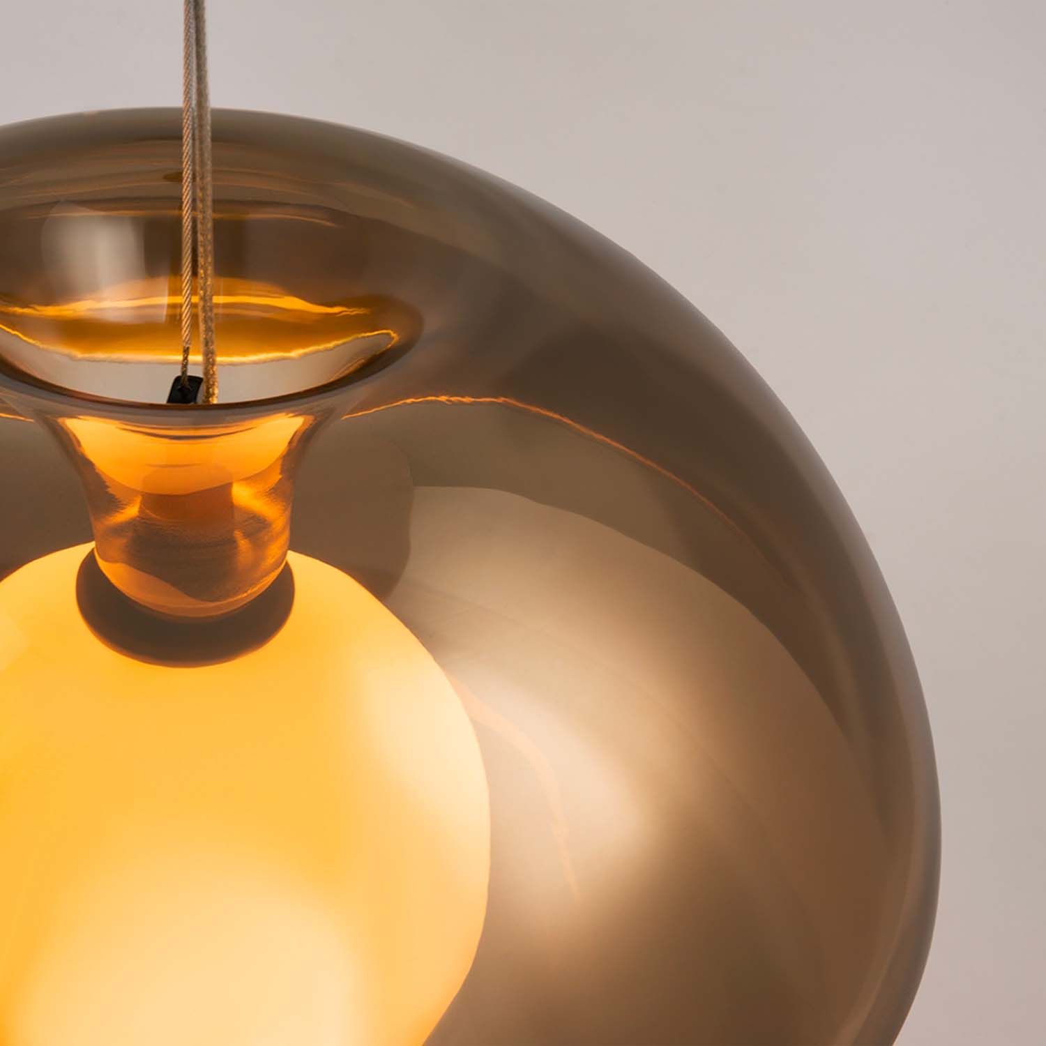 REBEL - Designer pendant lamp in the shape of an apple, smoked glass Integrated LED