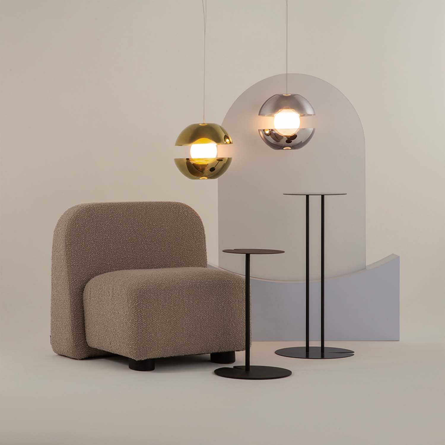 REBEL - Designer pendant lamp in the shape of an apple, smoked glass Integrated LED