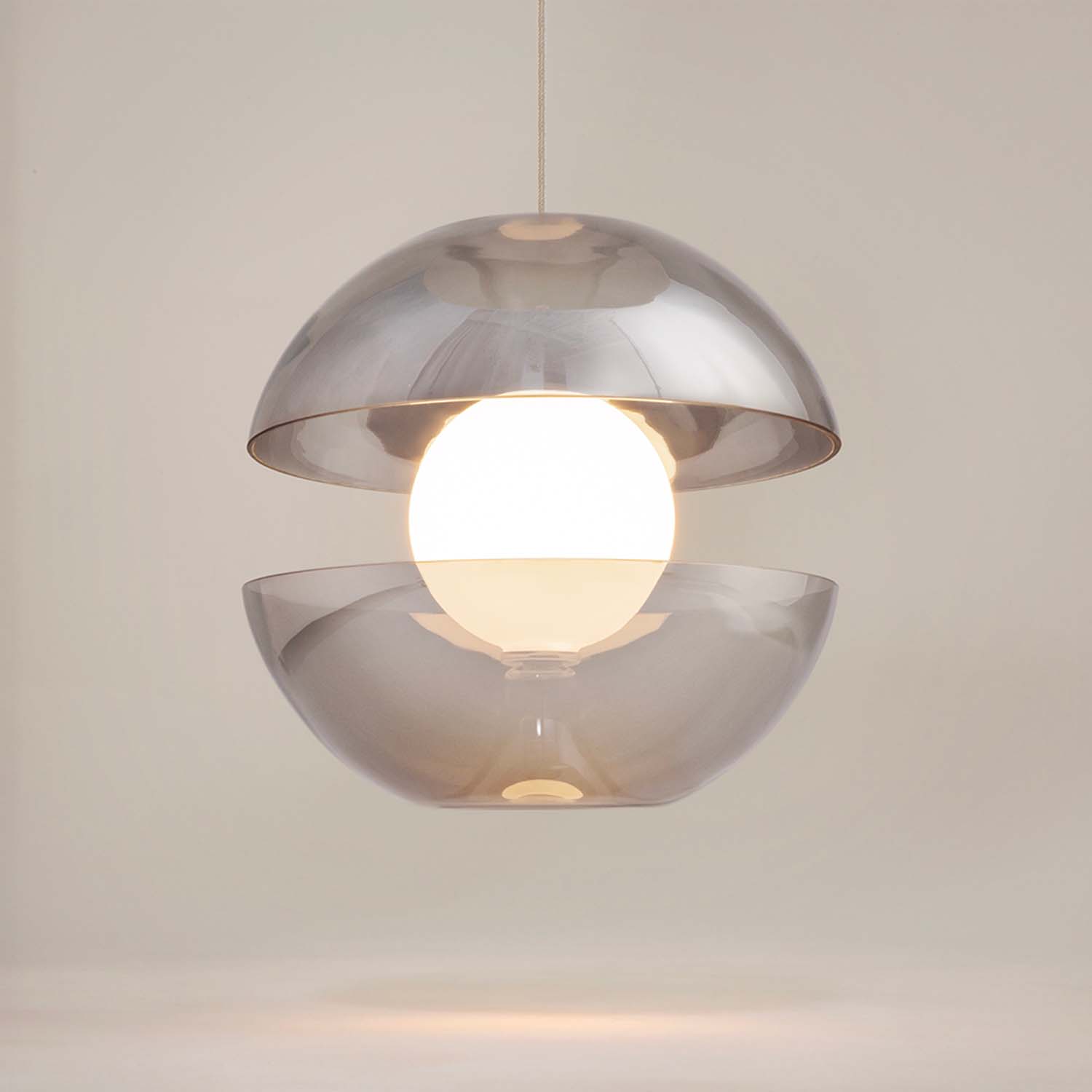 REBEL - Designer pendant lamp in the shape of an apple, smoked glass Integrated LED