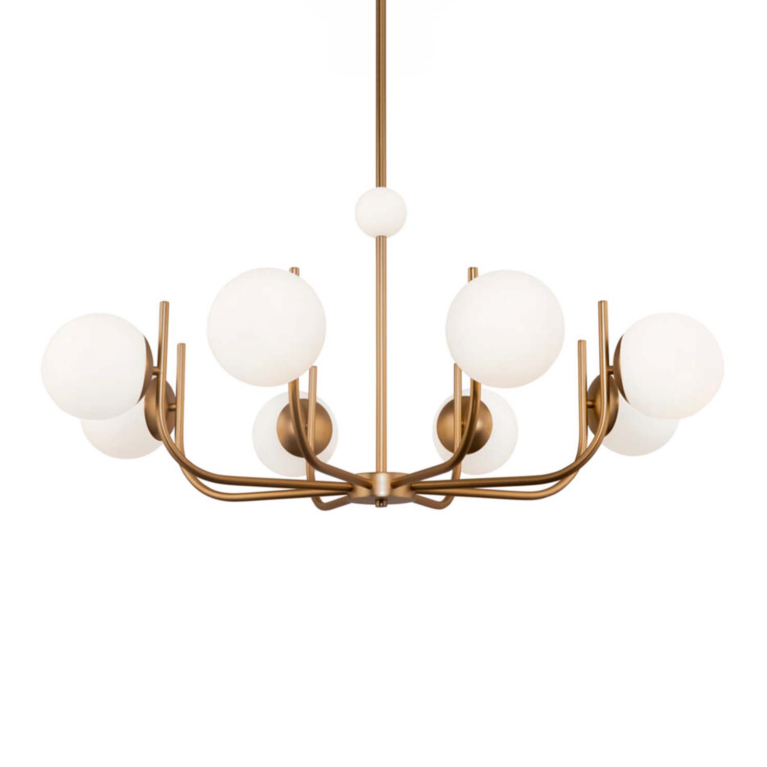 RENDEZ VOUS - Golden art deco chandelier with chic glass balls
