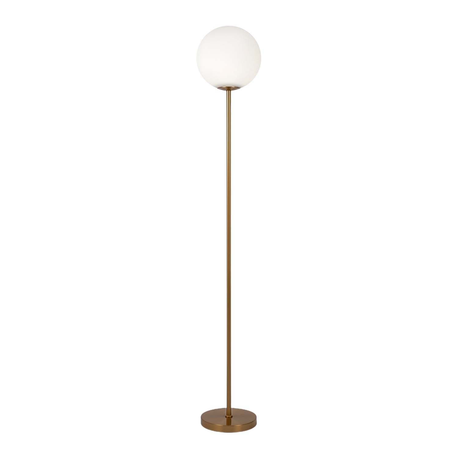 RING - Design Stehlampe Wohnzimmer gold oder schwarz, Glaskugel
