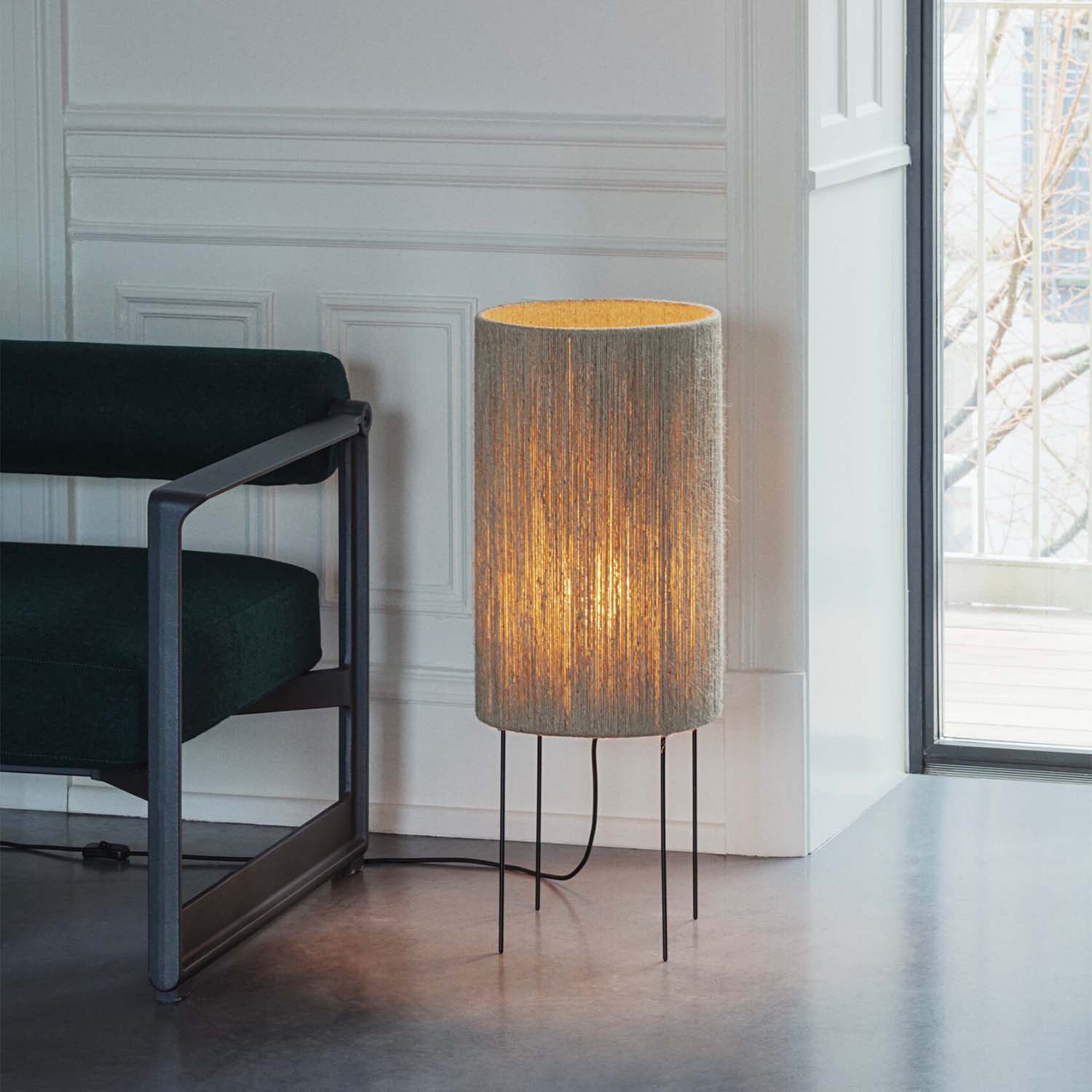 RO - Stehlampe aus Jutegarn Wohnzimmer Boheme