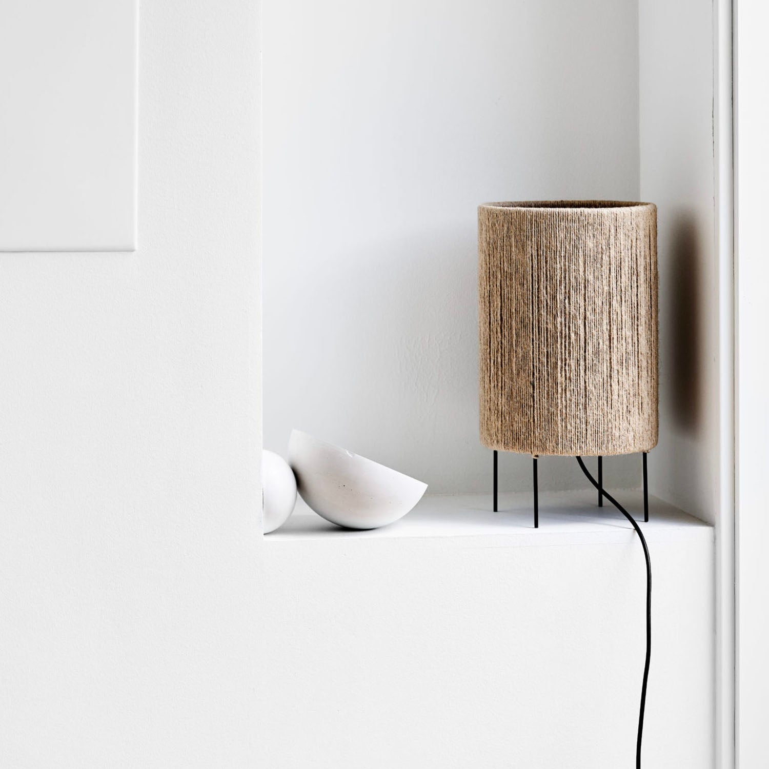 RO - Tischlampe aus Jutegarn Boho-Zimmer