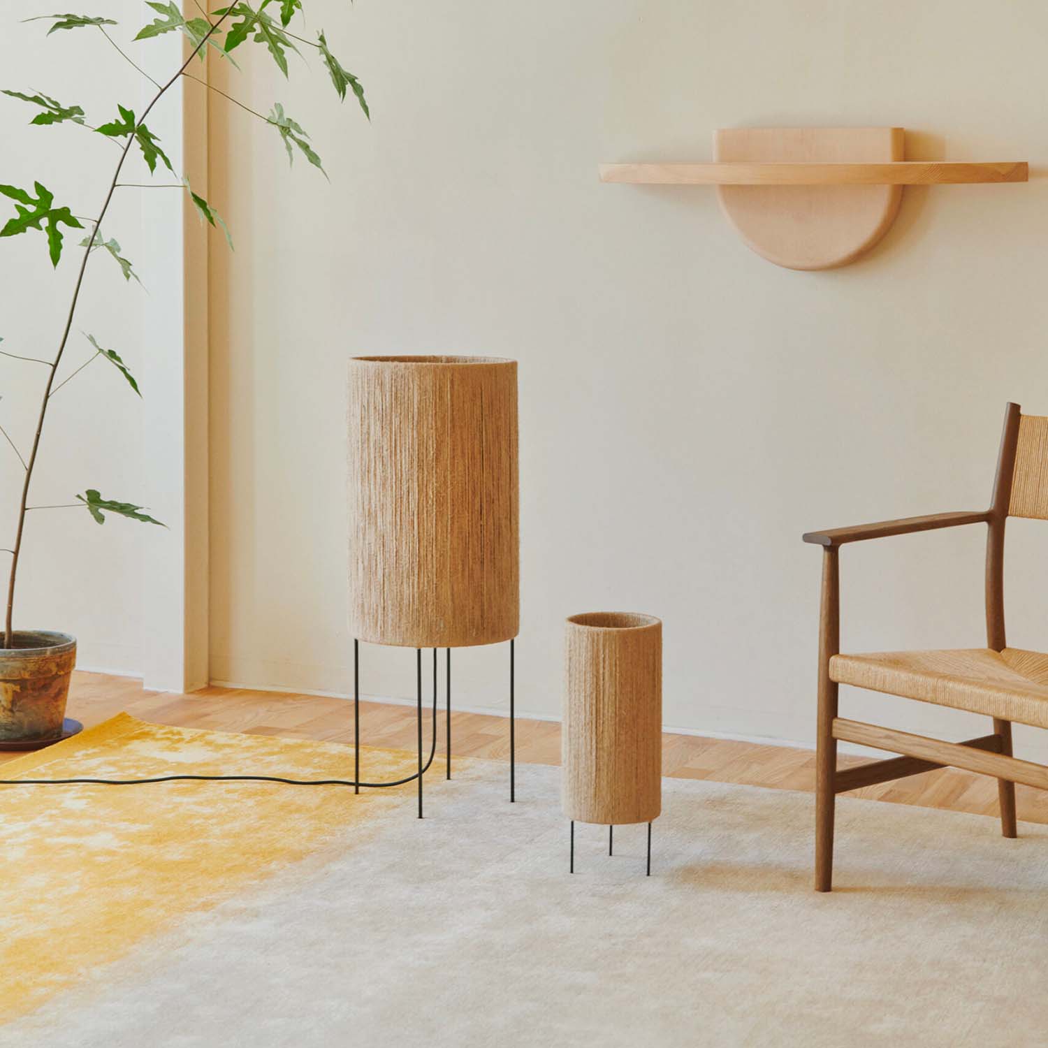 RO - Stehlampe aus Jutegarn Wohnzimmer Boheme