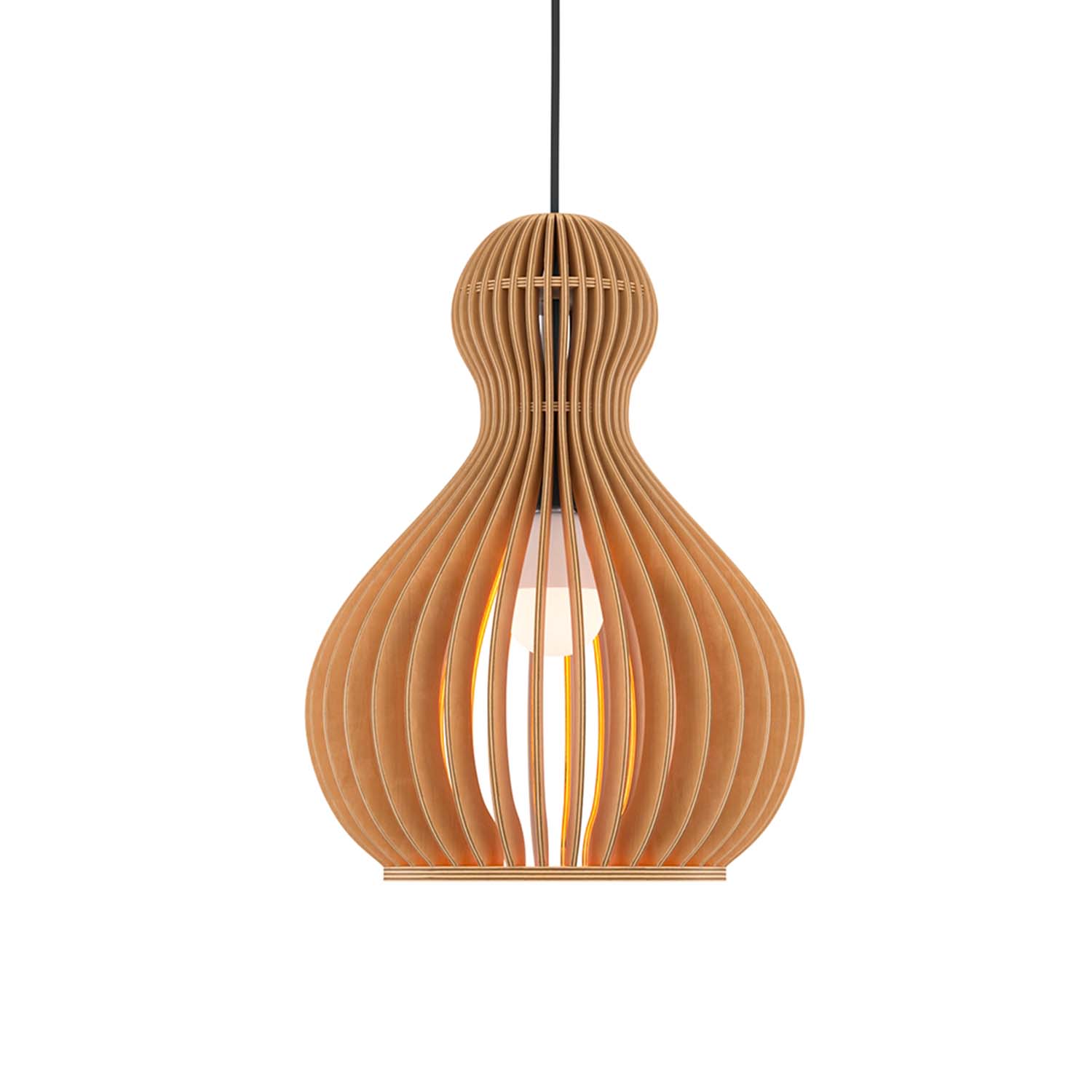 ROOTS - Pear-shaped wooden pendant light