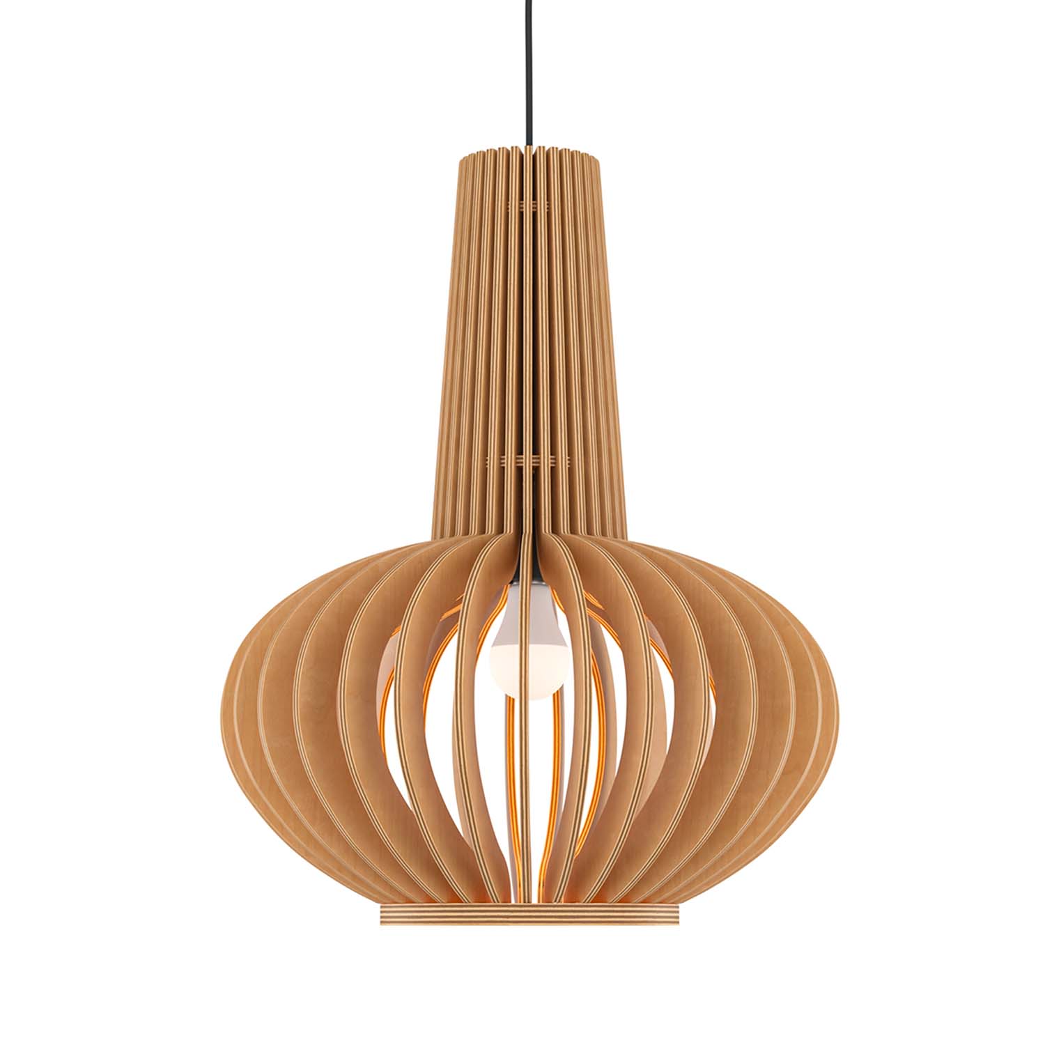 ROOTS - Scandinavian wooden cage pendant light