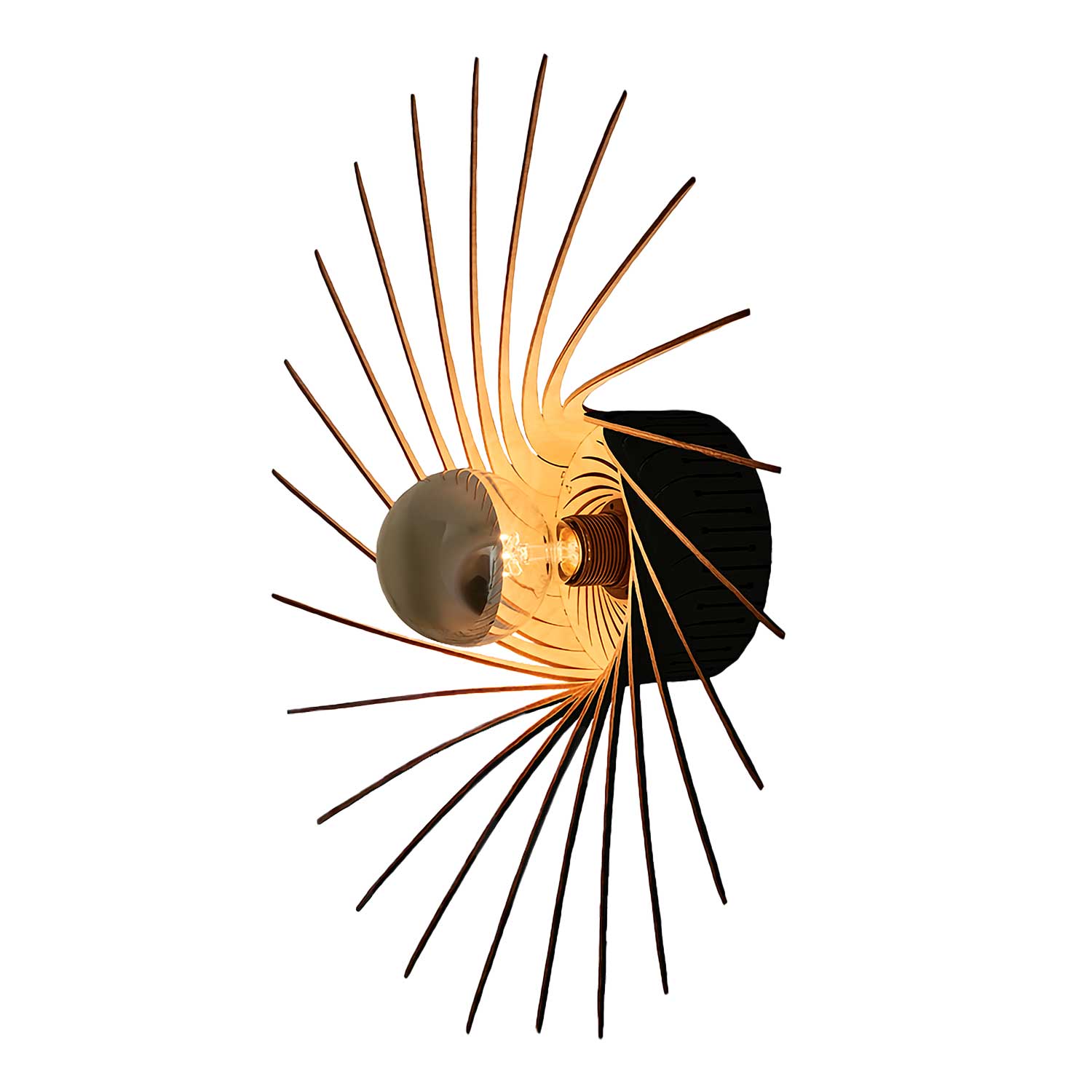 Sanpedro - Applique murale spirale en bois naturel fait-main