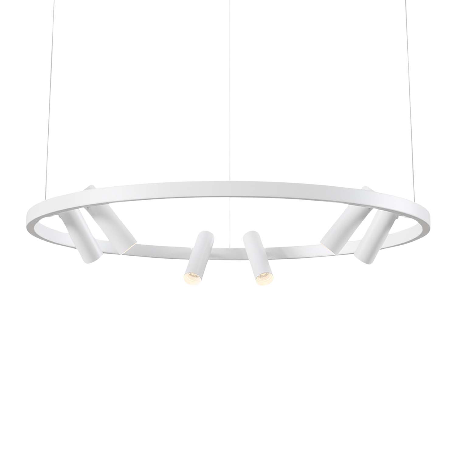 SATELLITE - Circular suspension with adjustable black or white spotlight