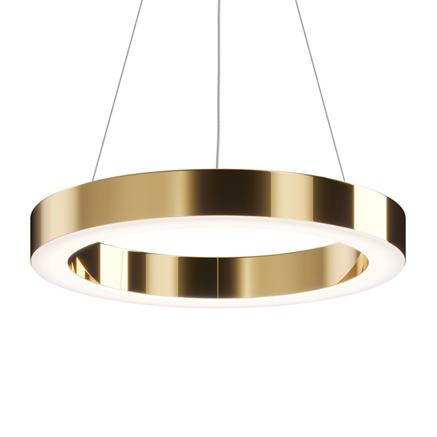 SATURNO - Modern suspension golden ring integrated LED