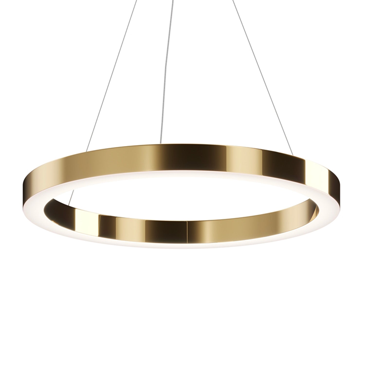 SATURNO - Modern suspension golden ring integrated LED