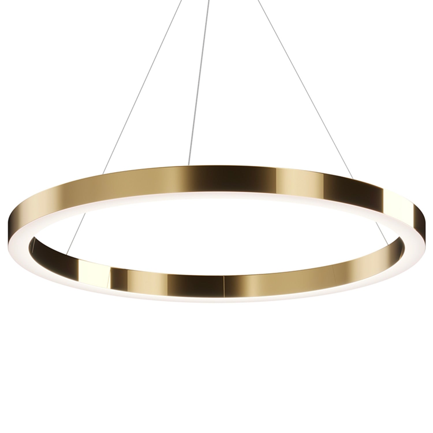 SATURNO - Modern suspension golden ring integrated LED