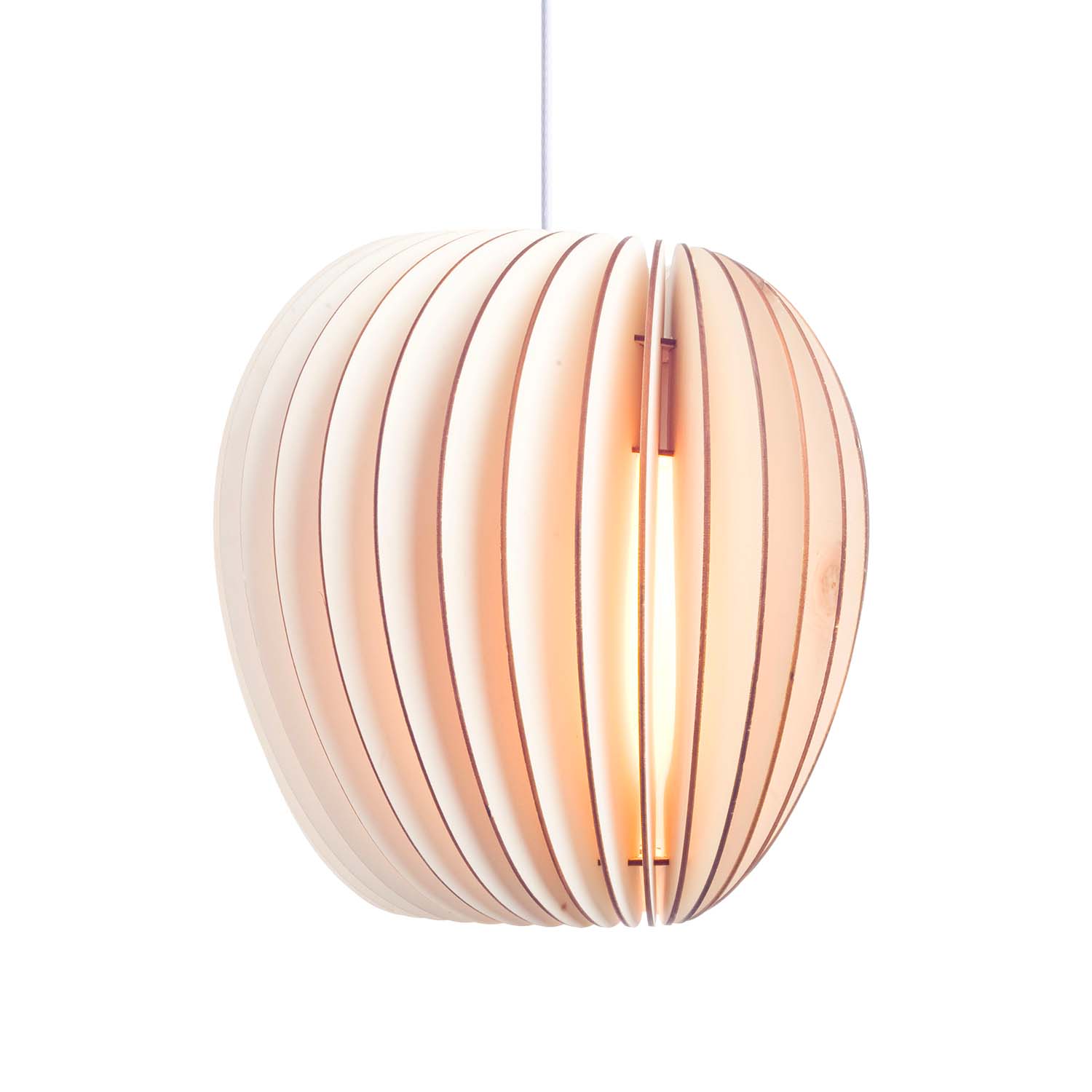 SERIES A PIRUM - Suspension in poplar wood slat design