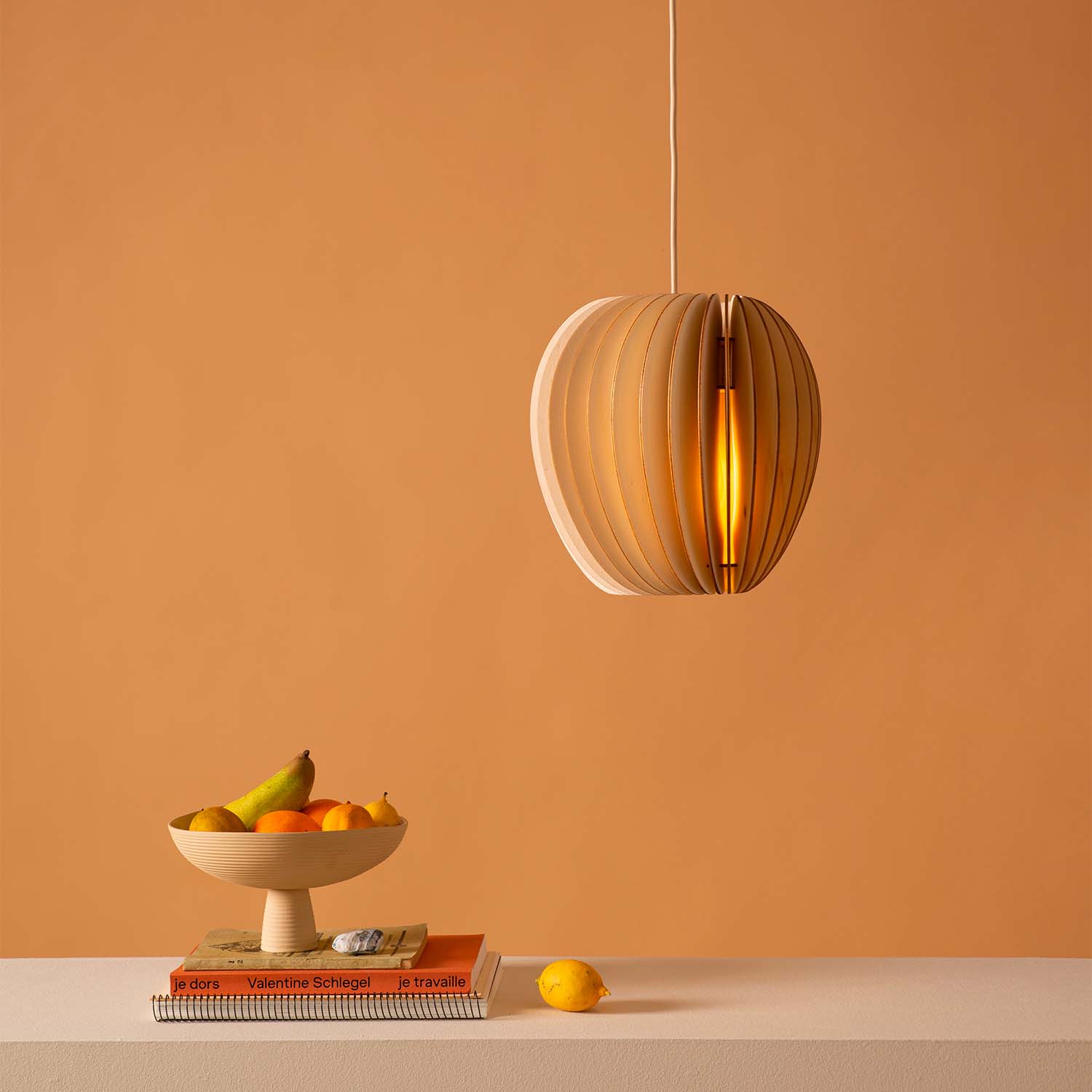 SERIE A PIRUM - Sospensione in lamelle di legno di pioppo design