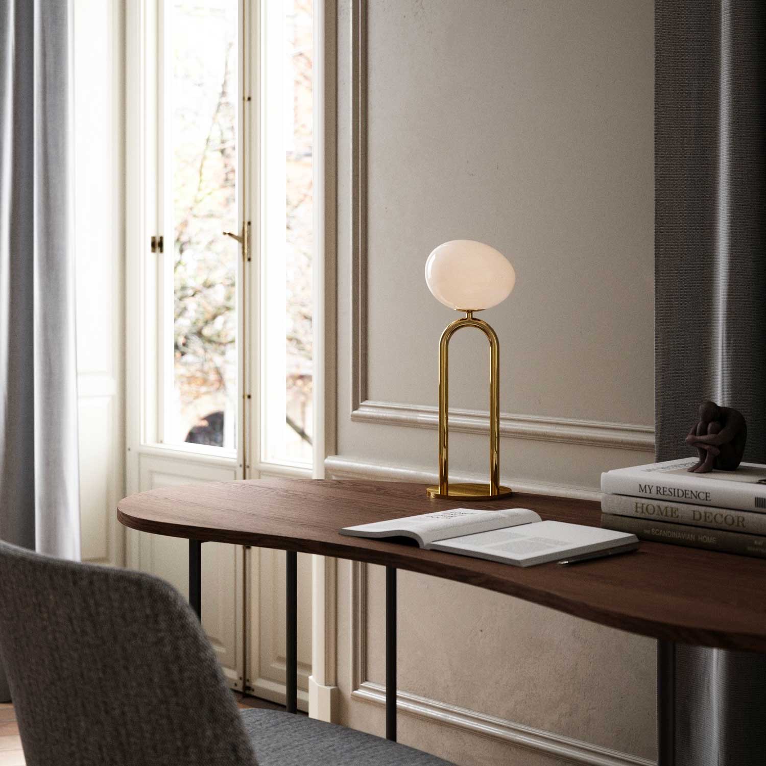 Shapes - Lampe à poser en laiton et verre design pour chambre chic
