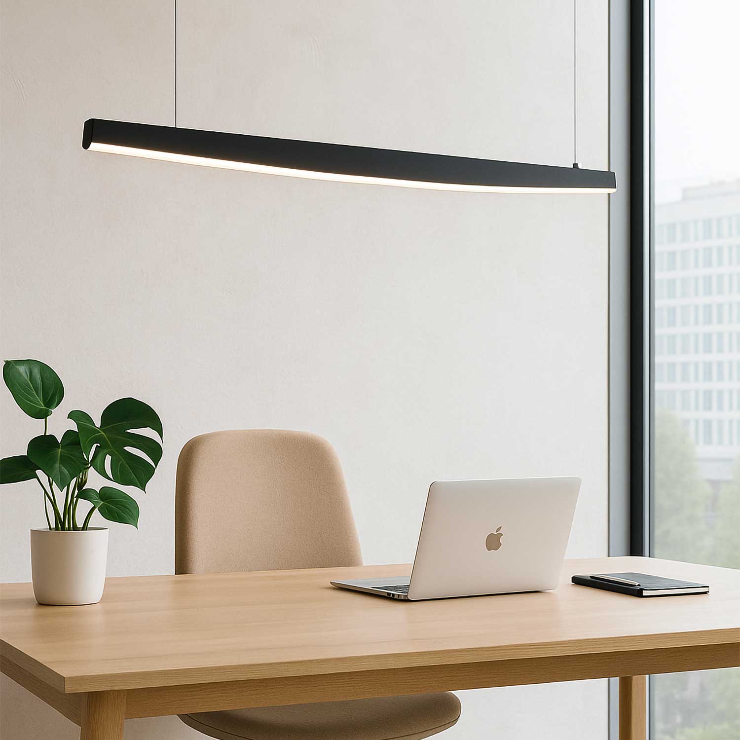 Sirius - Suspension LED en acier pour salon contemporain