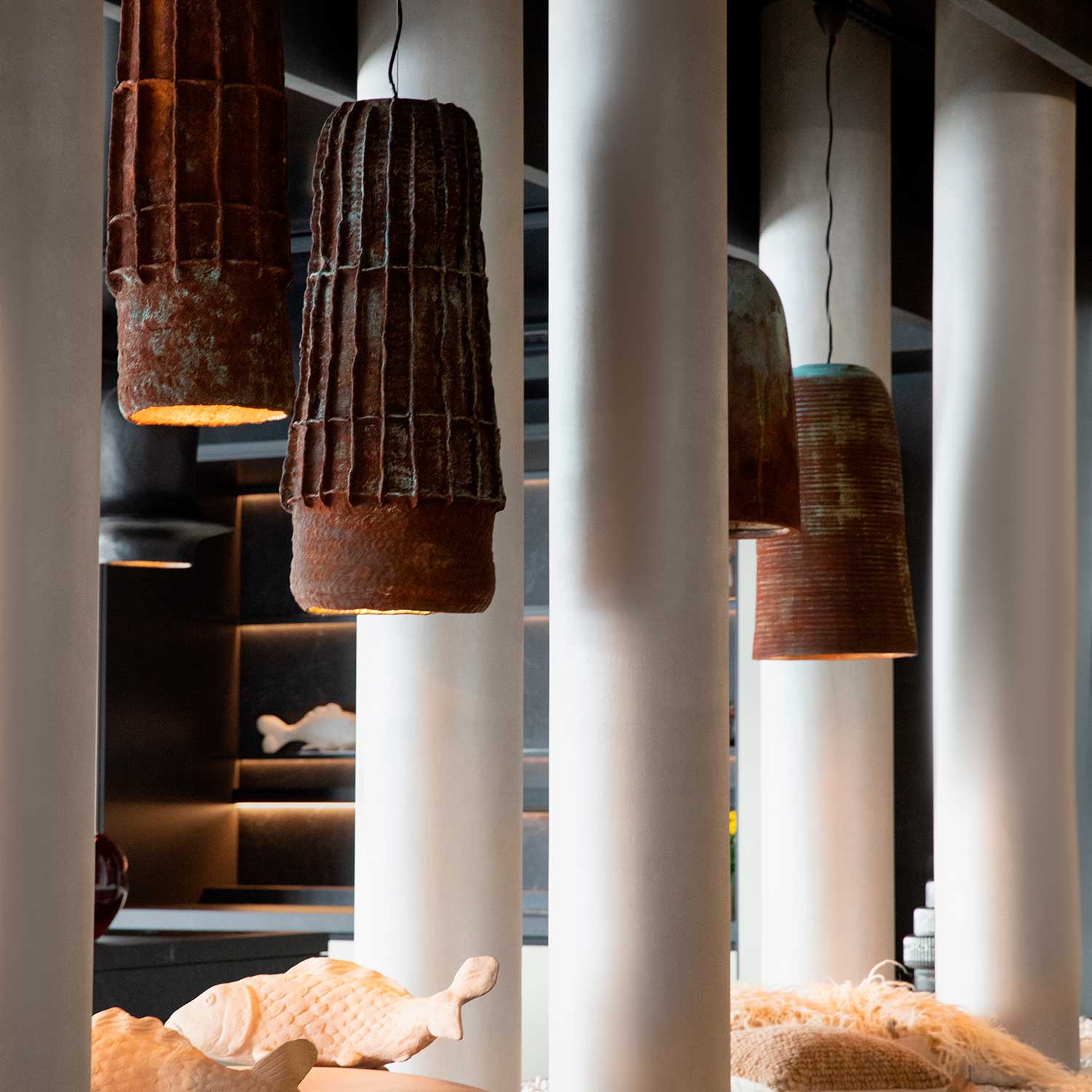 SITKA - Suspension au style industriel en céramique