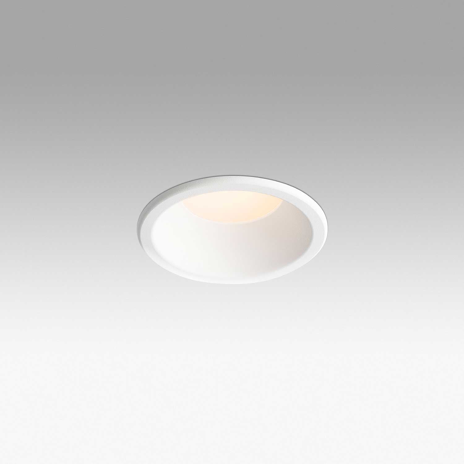 Son - Round recessed white steel spotlight with LED