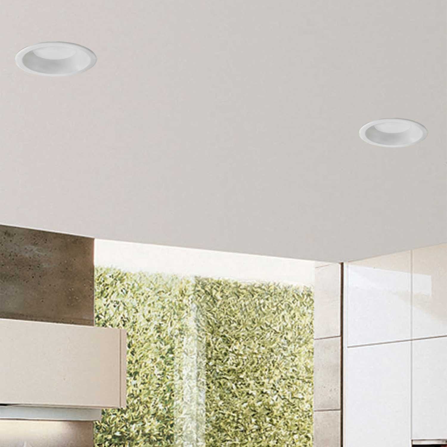 Son - Round recessed white steel spotlight with LED