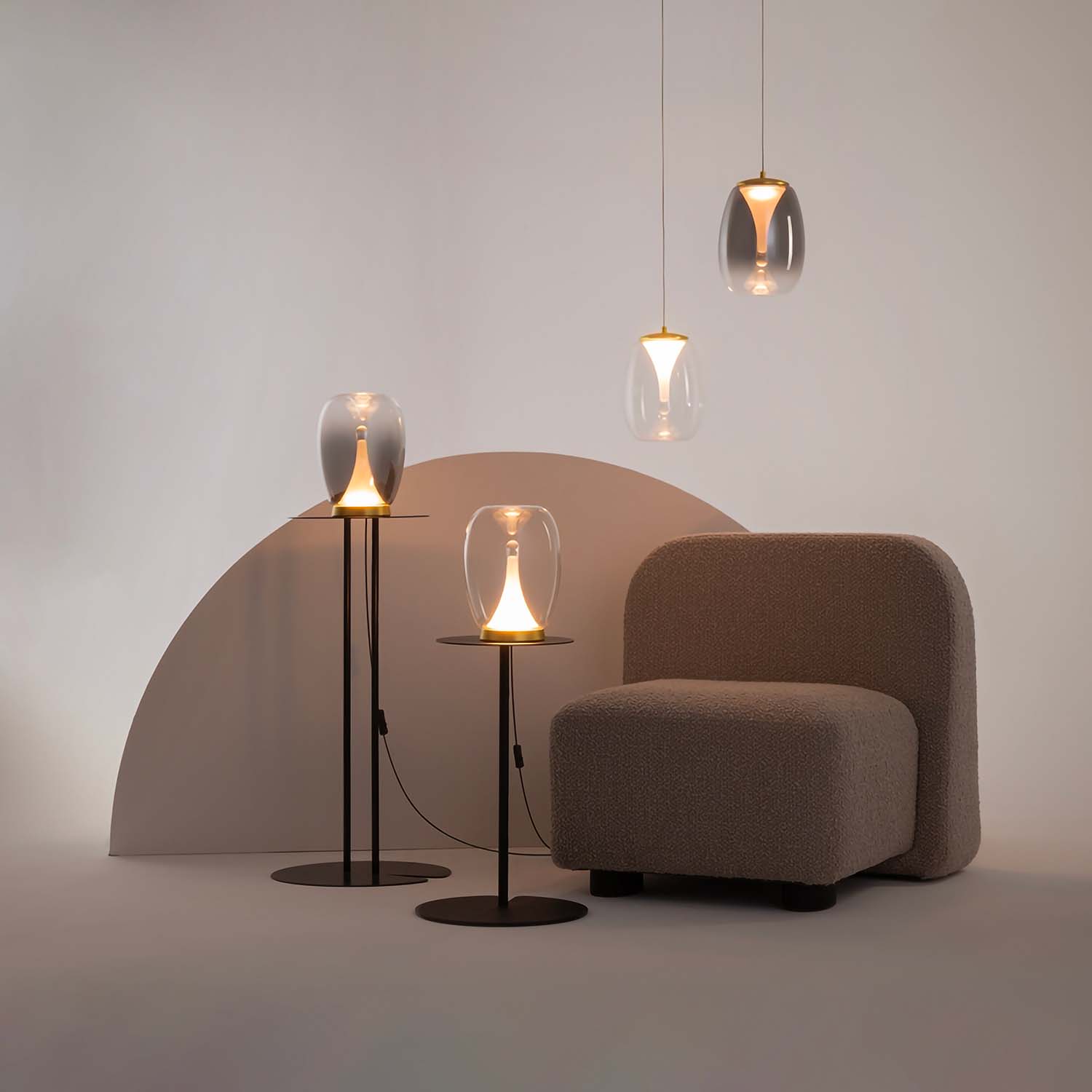 SPLASH - Suspension en verre design avec LED intégrée