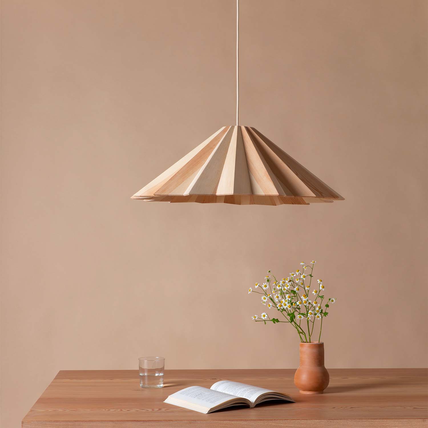 STRATUS - Geometric conical wooden pendant light