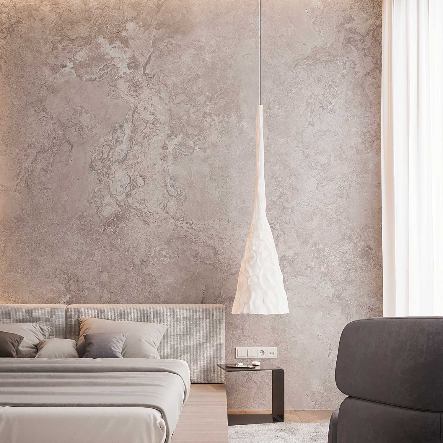 STRUMOK - Großer Kronleuchter aus Bronze im rohen Design