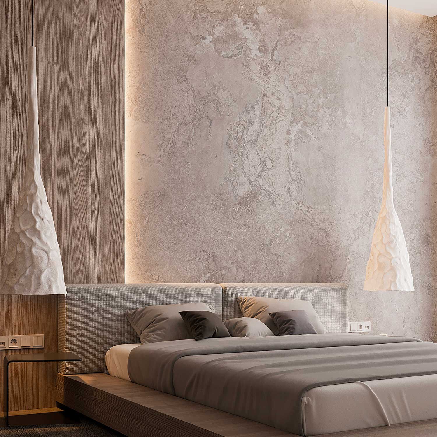 STRUMOK - Großer Kronleuchter aus Bronze im rohen Design