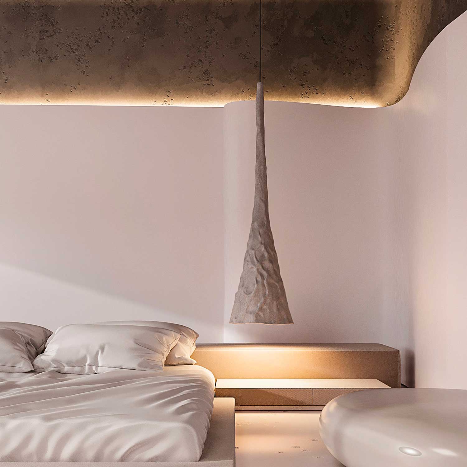 STRUMOK - Großer Kronleuchter aus Bronze im rohen Design