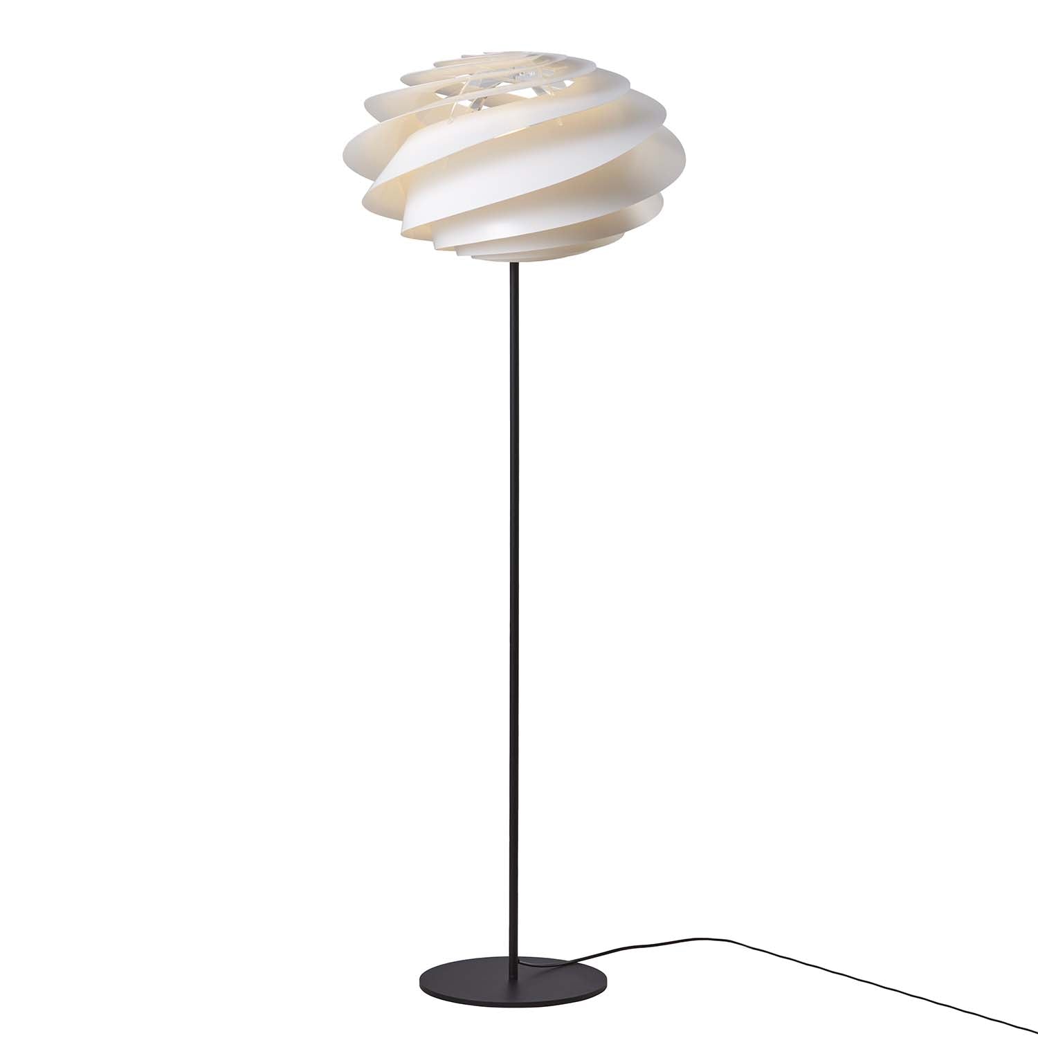 SWIRL Floor - White and black spiral floor lamp, designer creation