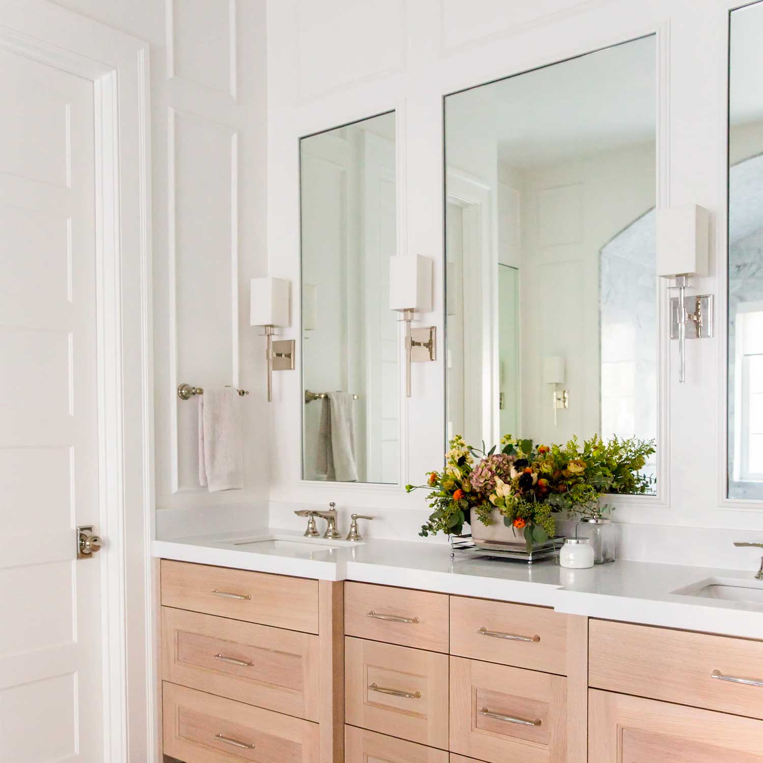 Taunton - Applique murale chromé abat-jour lin style hôtel