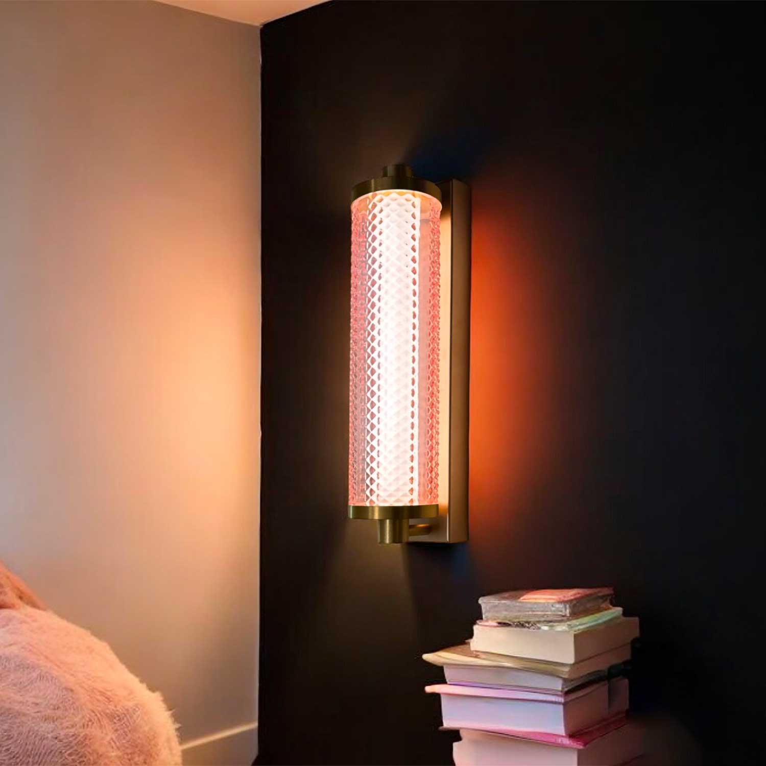 Тиффани - Настенный светильник для ванной комнаты с LED-трубкой из цветного стекла, дизайн